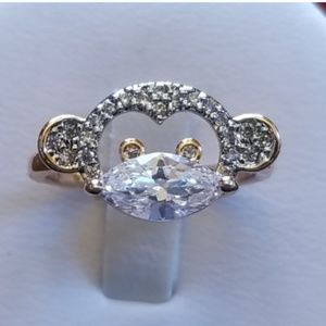 14k YGF White Topaz Monkey Face 6 &.6.5